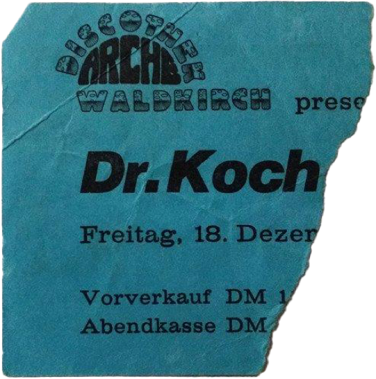 Eintrittskarte für unser Konzert in der Arche am 18. Dezember 1980 (?)